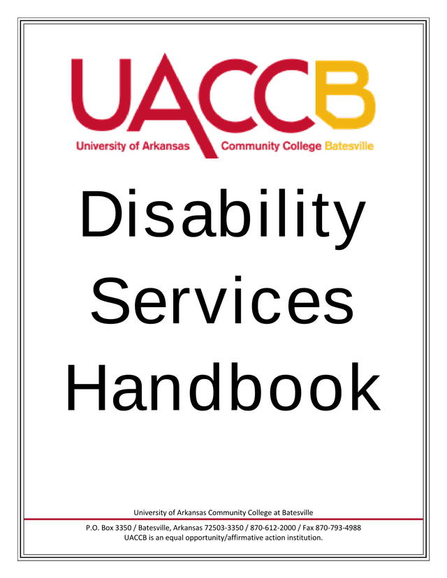 Disability Services Handbook screenshot