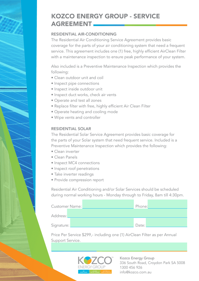 KOZCO ENERGY GROUP   SERVICE AGREEMENT screenshot