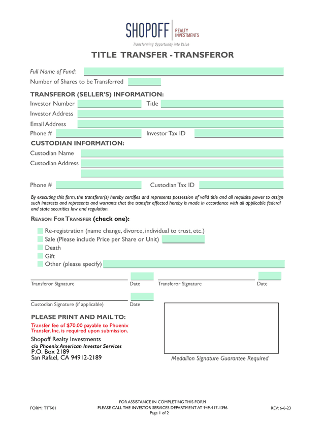 TRANSFER   TRANSFEROR screenshot
