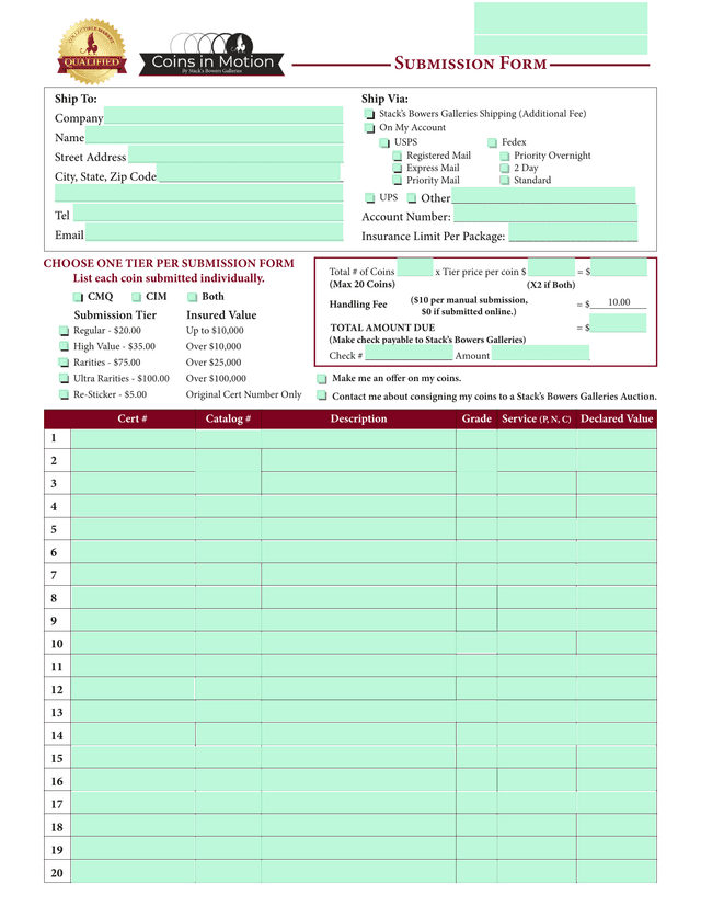 Submission Form screenshot