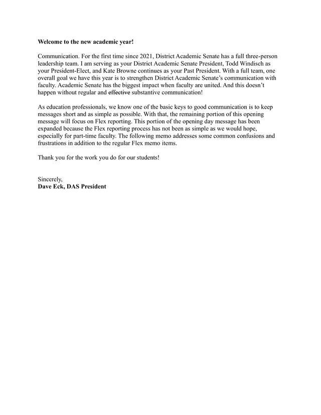 Flex Memorandum screenshot