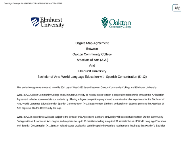 Degree Map Agreement screenshot