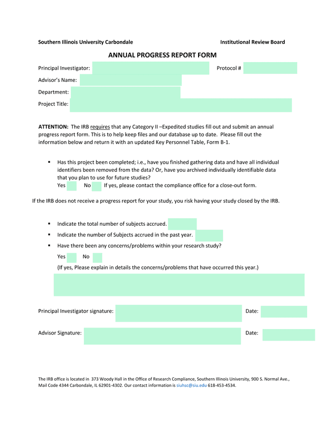 Annual Progress Report Form screenshot