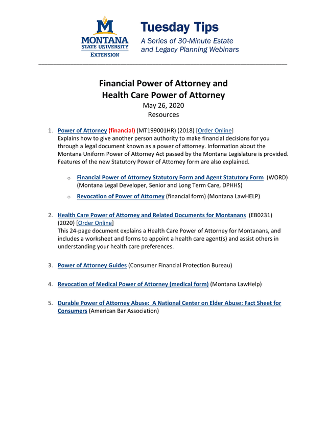 Financial Power Of Attorney And Health Care Power Of Attorney screenshot