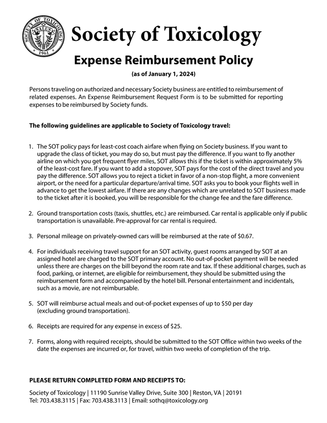 Expense Reimbursement Policy screenshot