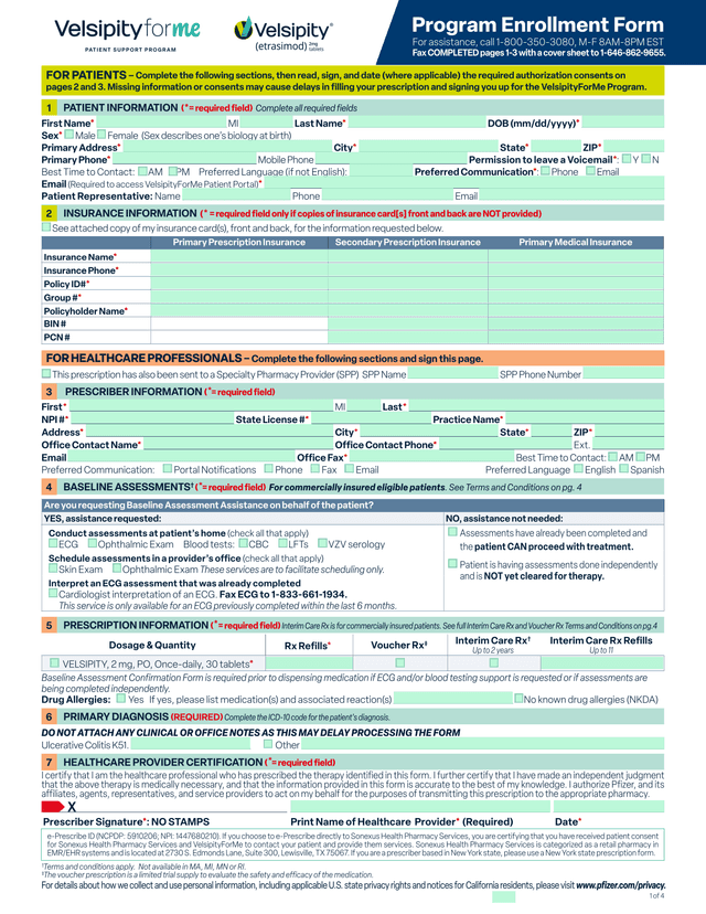 Program Enrollment Form screenshot