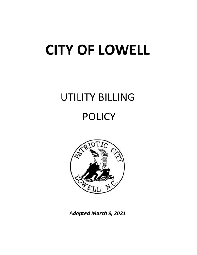 City Of Lowell Utility Billing Policy screenshot