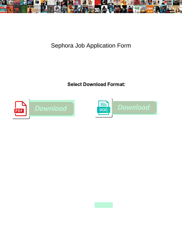 Sephora Job Application Form screenshot