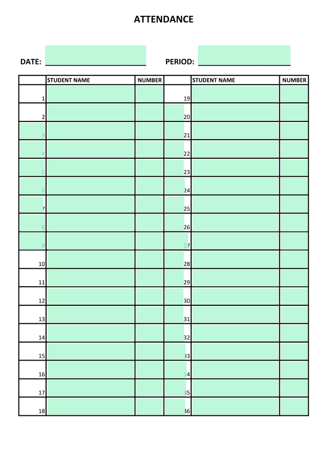 Attendance Form screenshot