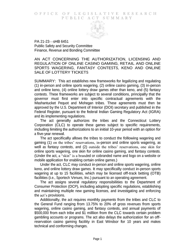 Public Act Summary   PA 21 23 screenshot