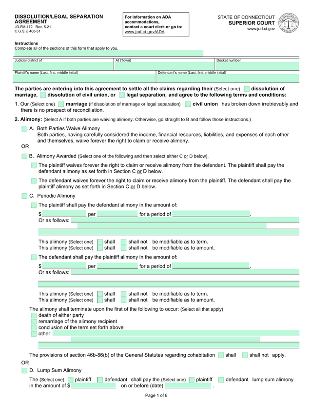 DISSOLUTIONLEGAL SEPARATION AGREEMENT screenshot