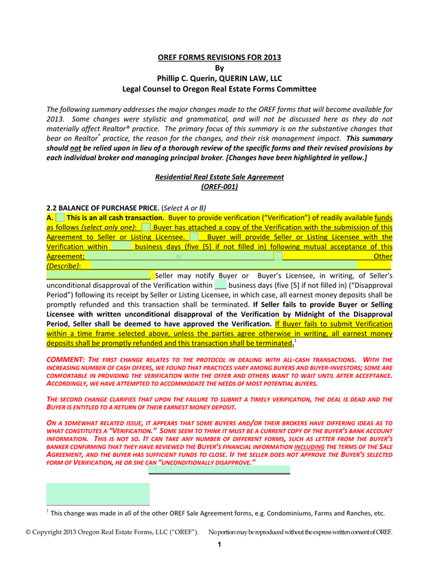 OREF Forms Revisions For 2013 screenshot