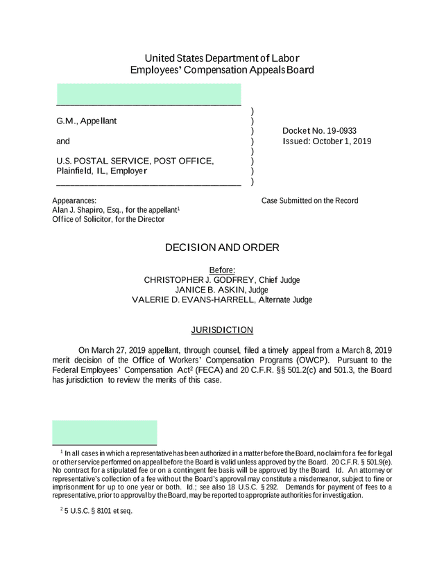 Employees Compensation Appeals Board Decision And Order screenshot
