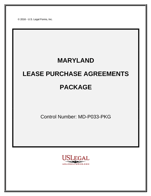 Maryland Lease Purchase Agreements Package screenshot