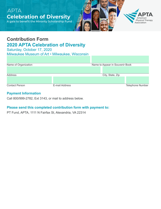 Contribution Form screenshot