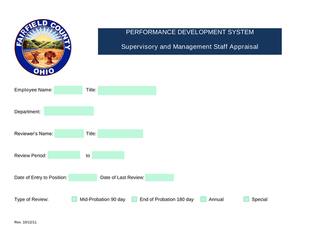 Performance Development System Supervisory And Management Staff Appraisal screenshot