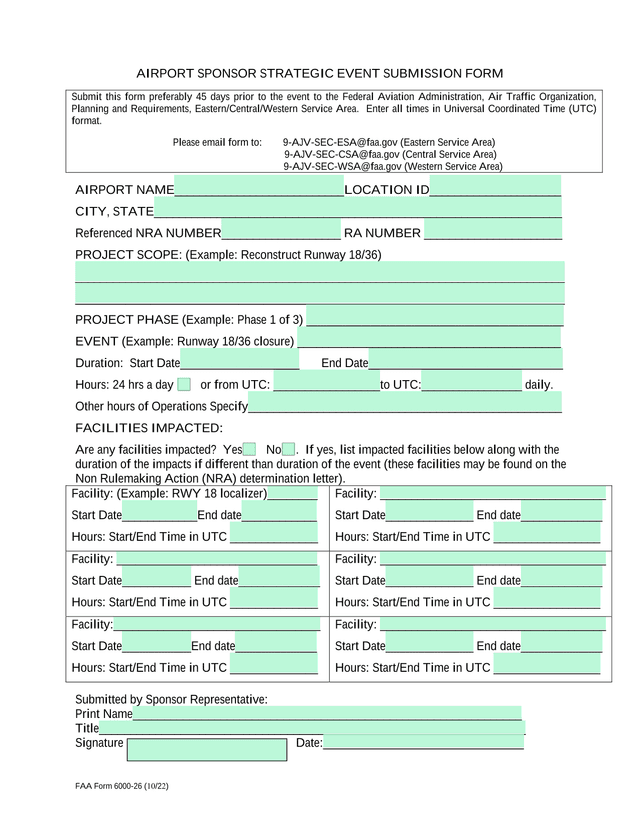 FAA Form 6000 26 screenshot