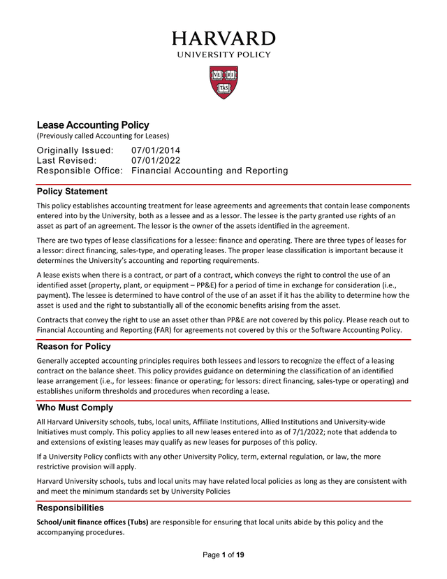 Lease Accounting Policy screenshot