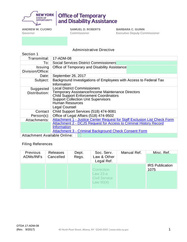 OTDA 17 ADM 08 screenshot