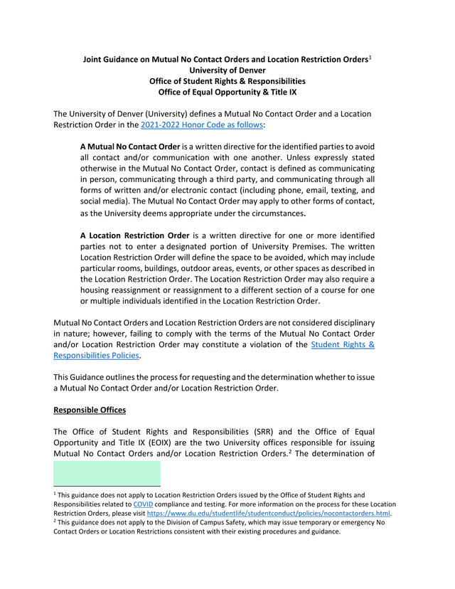 Joint Guidance On Mutual No Contact Orders And Location Restriction Orders screenshot