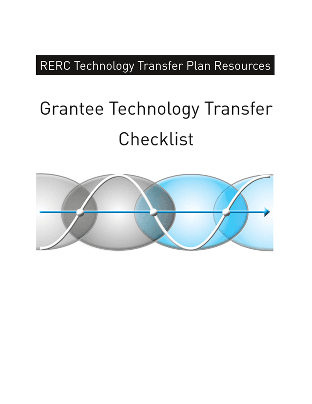 Grantee Technology Transfer Checklist screenshot