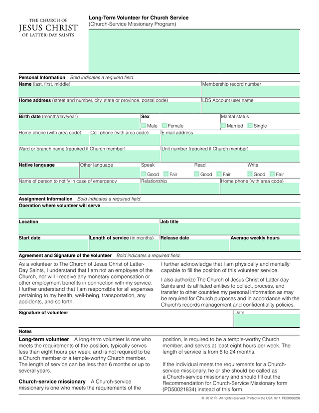 Long Term Volunteer For Church Service (Church Service Missionary Program) screenshot