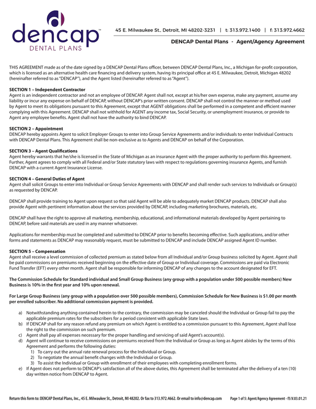 AgentAgency Agreement screenshot