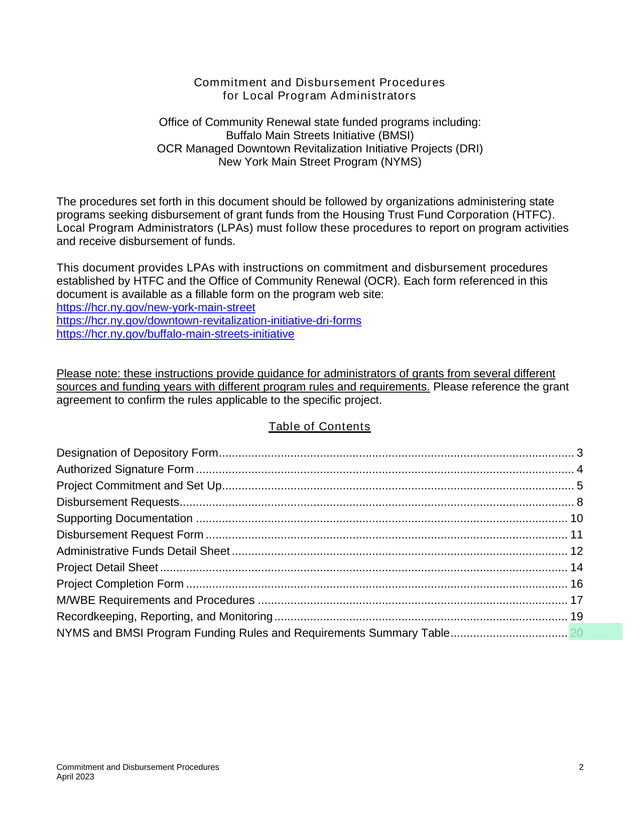 Commitment And Disbursement Procedures For Local Program Administrators screenshot