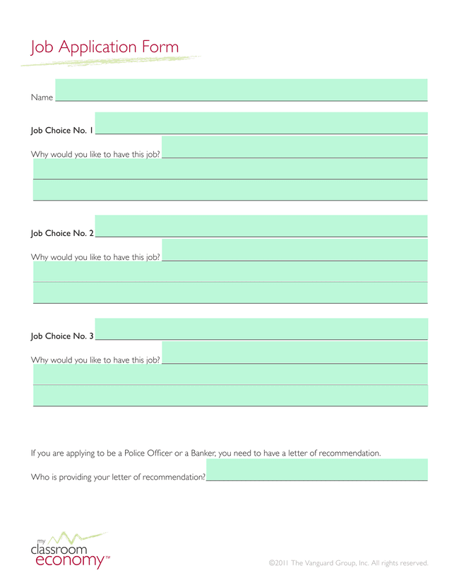 Job Application Form screenshot