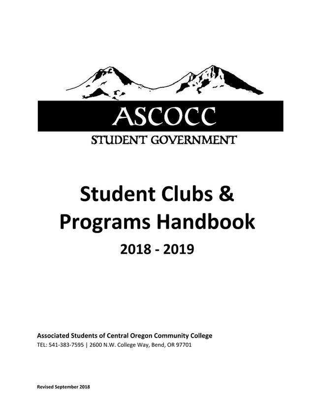 Student Clubs  Programs Handbook 2018   2019 screenshot