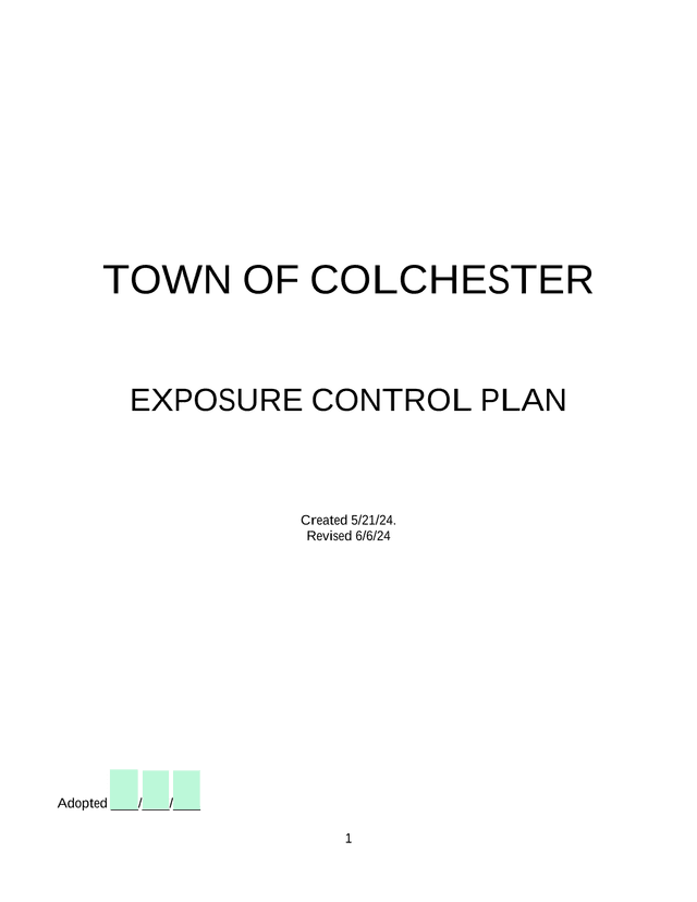 Town Of Colchester Exposure Control Plan screenshot