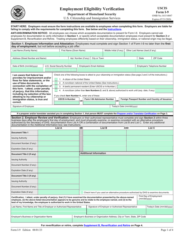USCIS I-9 screenshot