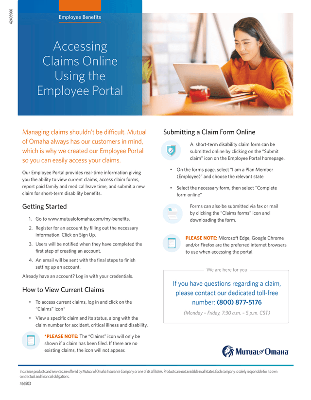 Accessing Claims Online Using The Employee Portal screenshot