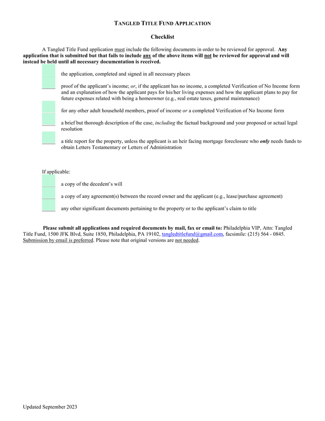 TANGLED TITLE FUND APPLICATION screenshot