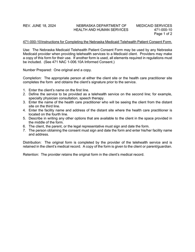471 000 10 Instructions For Completing The Nebraska Medicaid Telehealth Patient Consent Form screenshot