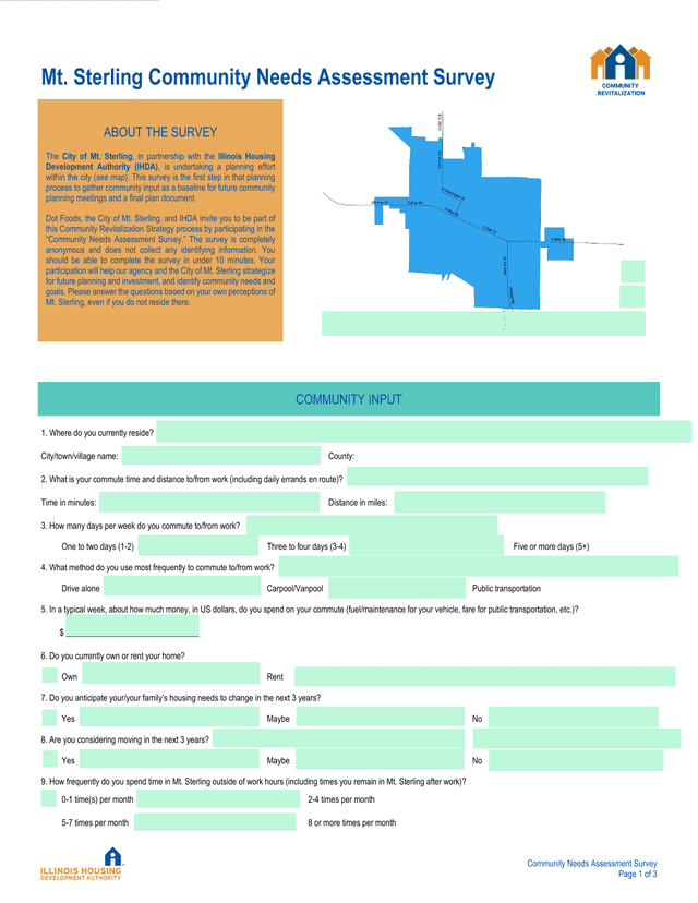 Mt. Sterling Community Needs Assessment Survey screenshot