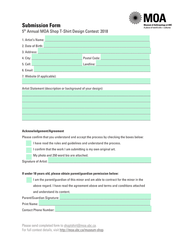 5th Annual MOA Shop T Shirt Design Contest 2018 Submission Form screenshot