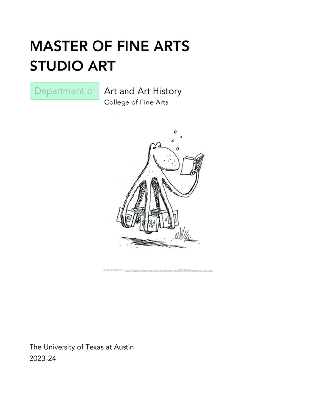 Master Of Fine Arts Studio Art Handbook screenshot
