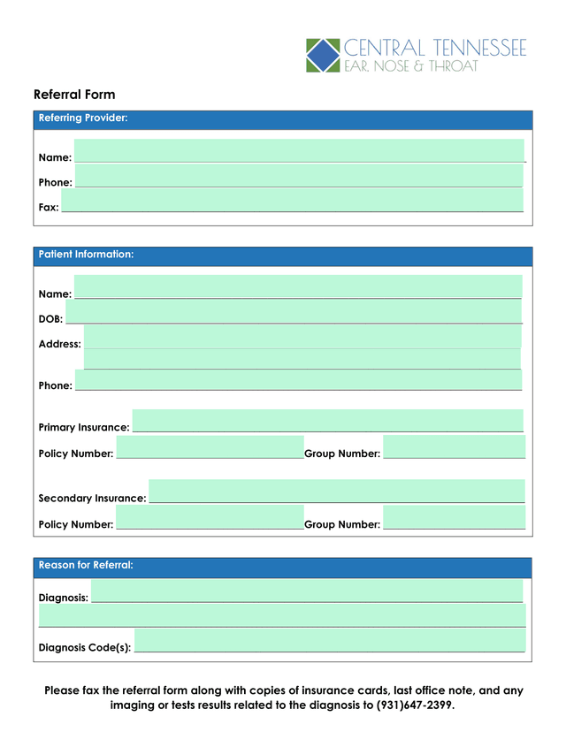 Referral Form screenshot
