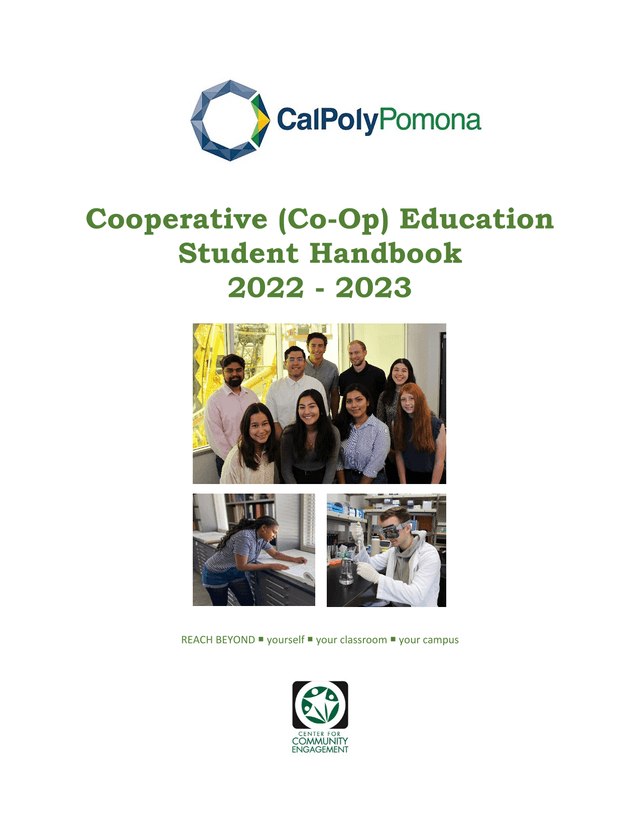 Cooperative (Co Op) Education Student Handbook screenshot