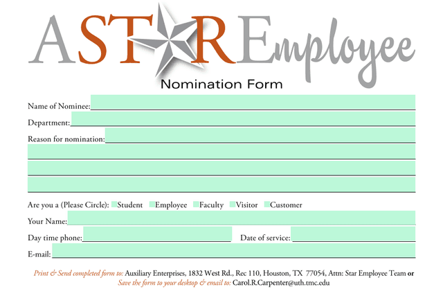 Nomination Form screenshot