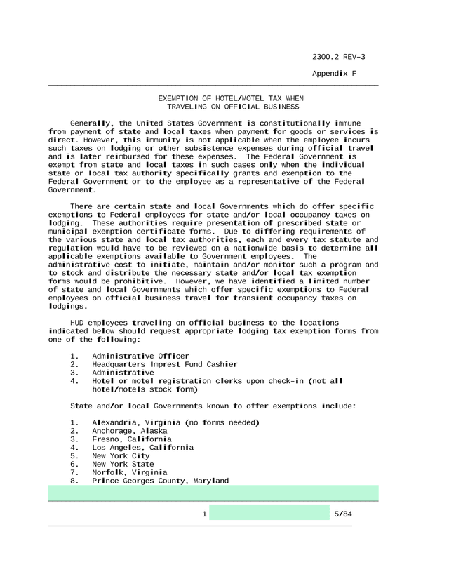 Exemption Of HotelMotel Tax When Traveling On Official Business screenshot