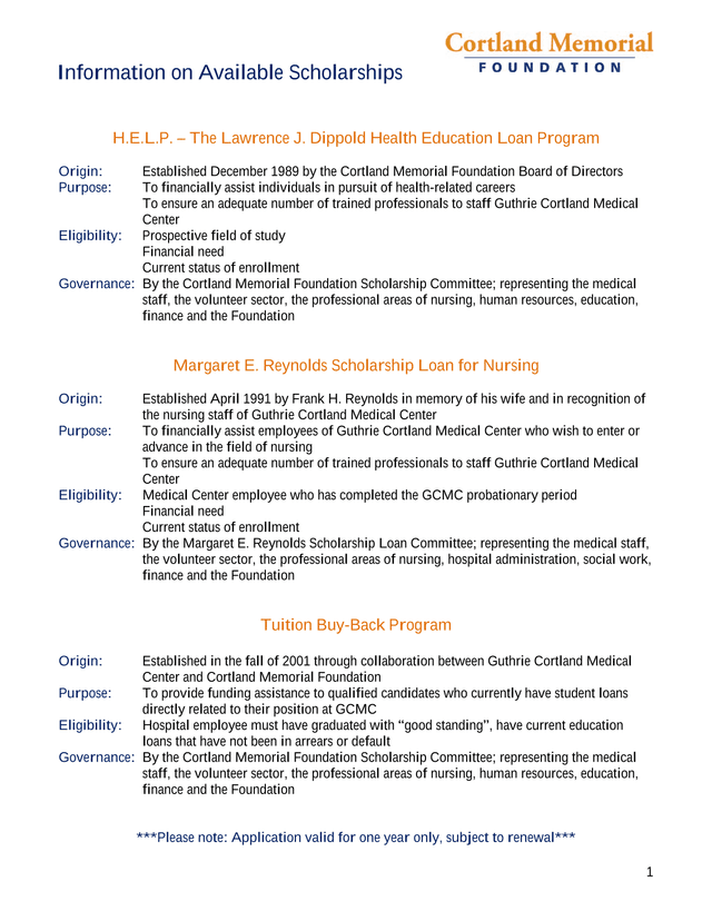 H.E.L.P.  The Lawrence J. Dippold Health Education Loan Program screenshot