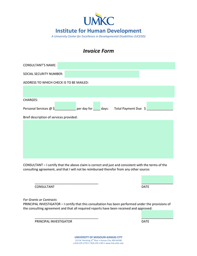 Invoice Form screenshot