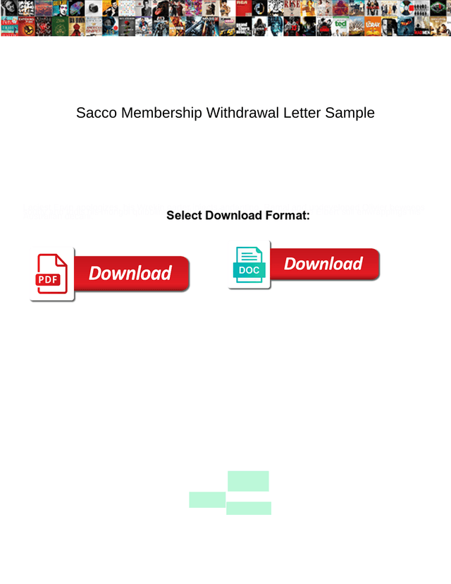 Sacco Membership Withdrawal Letter Sample screenshot