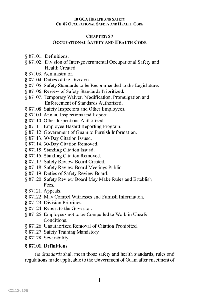 Occupational Safety And Health Code screenshot