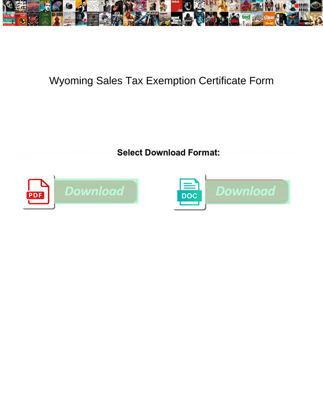 Wyoming Sales Tax Exemption Certificate Form screenshot