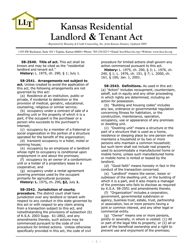 Residential Landlord And Tenant Act screenshot