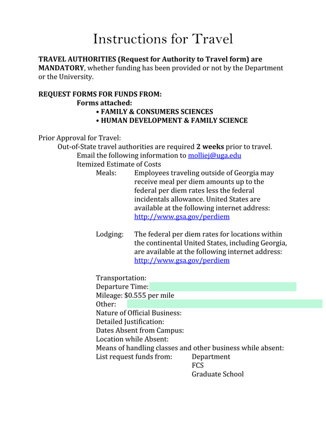 Travel Authorities (Request For Authority To Travel) screenshot