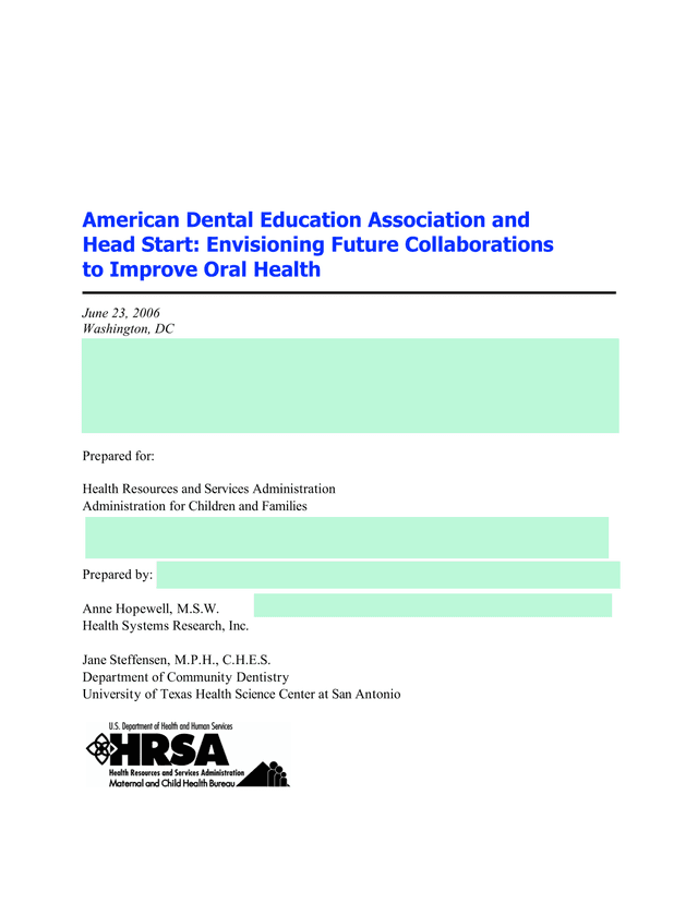American Dental Education Association And Head Start Envisioning Future Collaborations To Improve Or screenshot